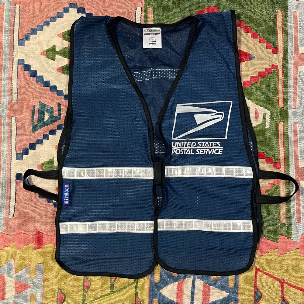 USPS United States Postal Service Blue Mesh Reflective Vest Adult Large